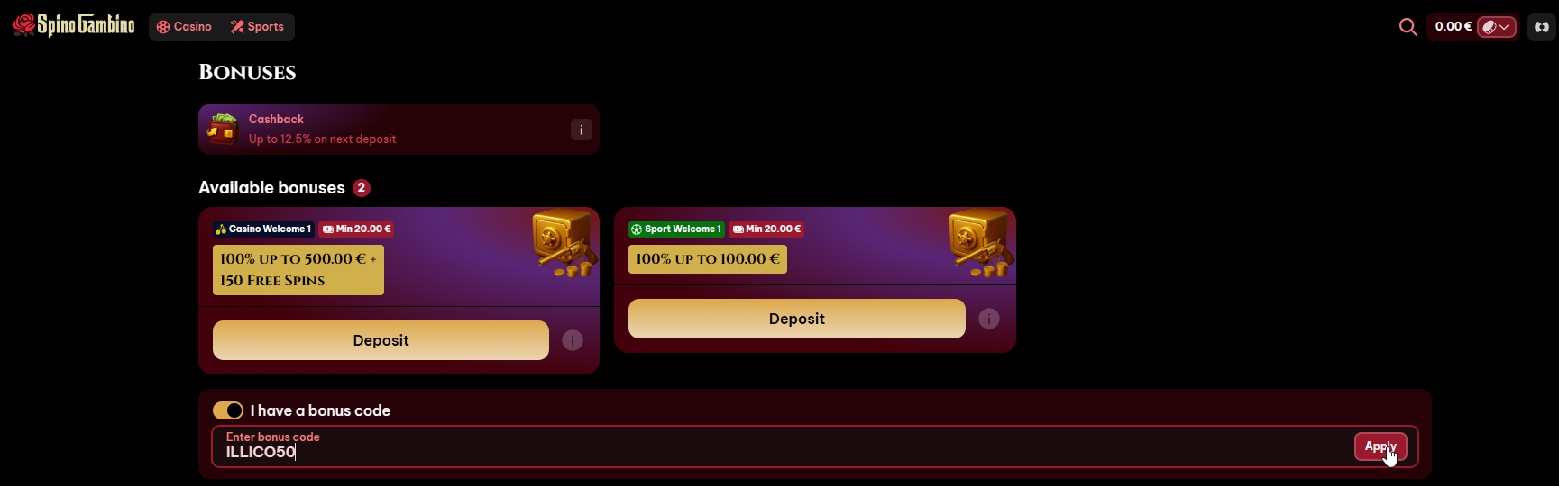 Screenshot SpinoGambino - Bonus Sans Dépôt 50 Tours Gratuits avec code ILLICO50
